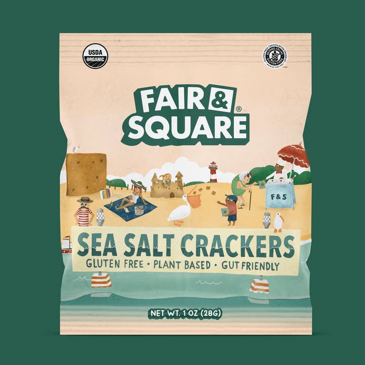 Fair & Square - Wholesale Crackers - Sea Salt Crackers | 1oz Snack Pack