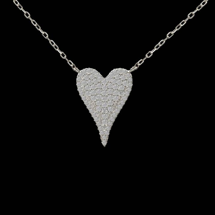 Be Je Designs - Wholesale Pendant/Charm Necklace - 16" small pave heart necklace1