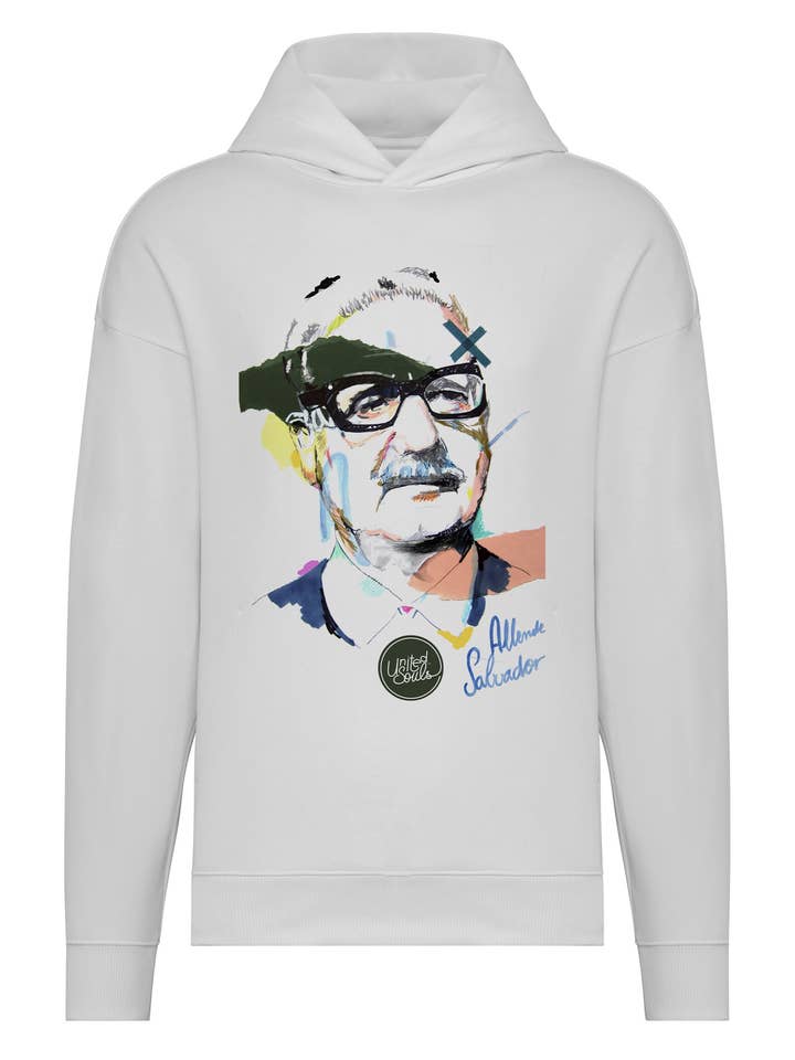 Salvador Allende I Unisexes Oversize-Kapuzen-Sweatshirt für den Großhandel von UNITED SOULS
