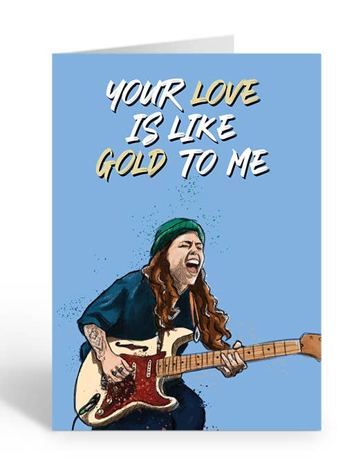 LIKE GOLD TASH SULTANA Greeting Card for wholesale by Two Brides Presents