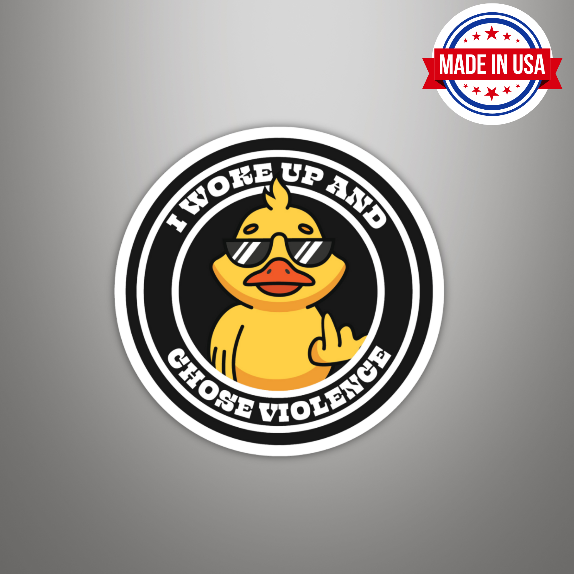 Coyote Color - Wholesale Sticker - Funny Redneck Sticker "I Woke Up & Chose Violence" Duck5