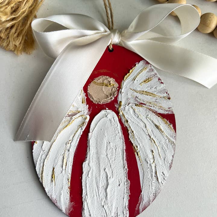 Geaux Magnolia – wholesale Prydnad – Ängel Julprydnad Memorial Skyddsängel Röd2