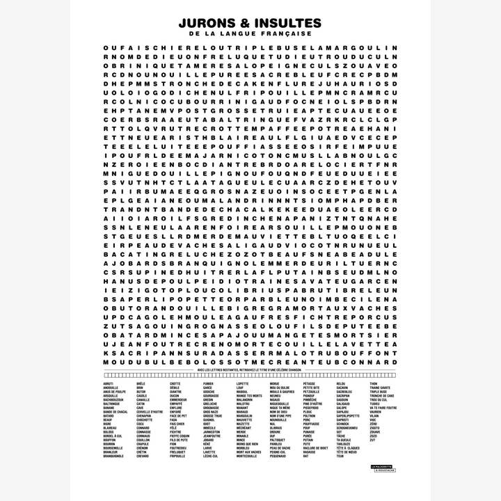 La Majorette à Moustache - Wholesale Poster - Poster Compilation of Swear Words and Insults - 50x70 cm1