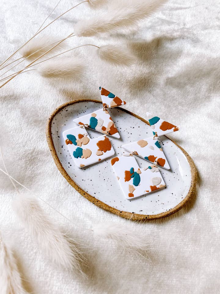 Kendall Southwest Terrazzo Hängeohrringe für den Großhandel von Corvega Clay Goods