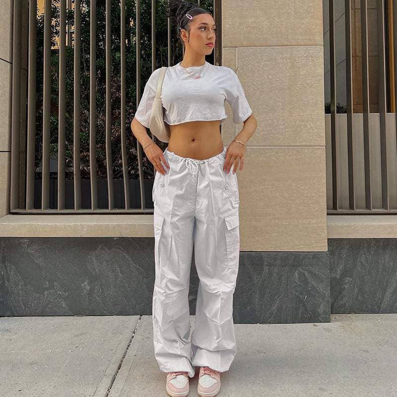 Queen Fashion – wholesale Byxor - Dam – ryggsäckiga joggingbyxor med låg midja med dragsko14