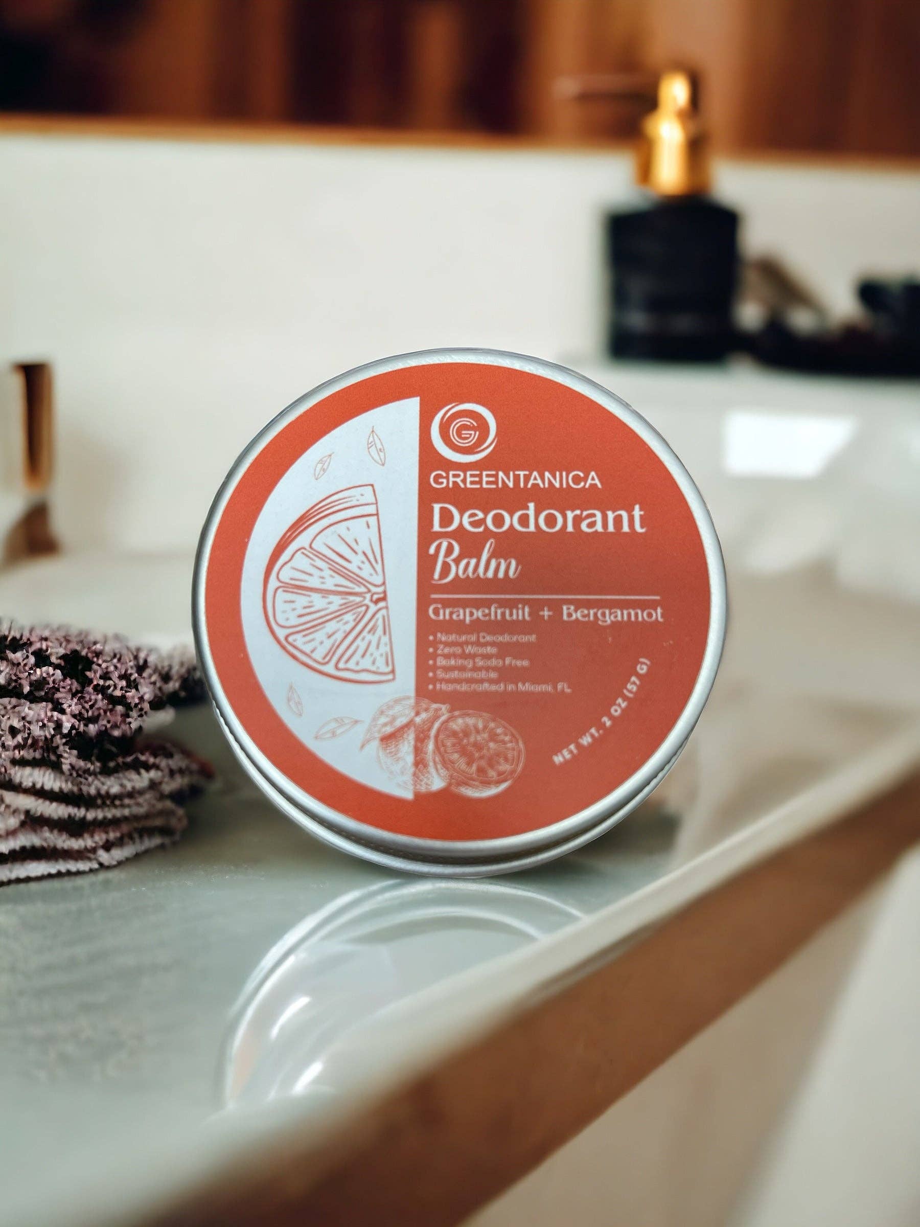 Greentanica - Wholesale Deodorant - Unisex - Grapefruit + Bergamot Vegan Deodorant Balm1