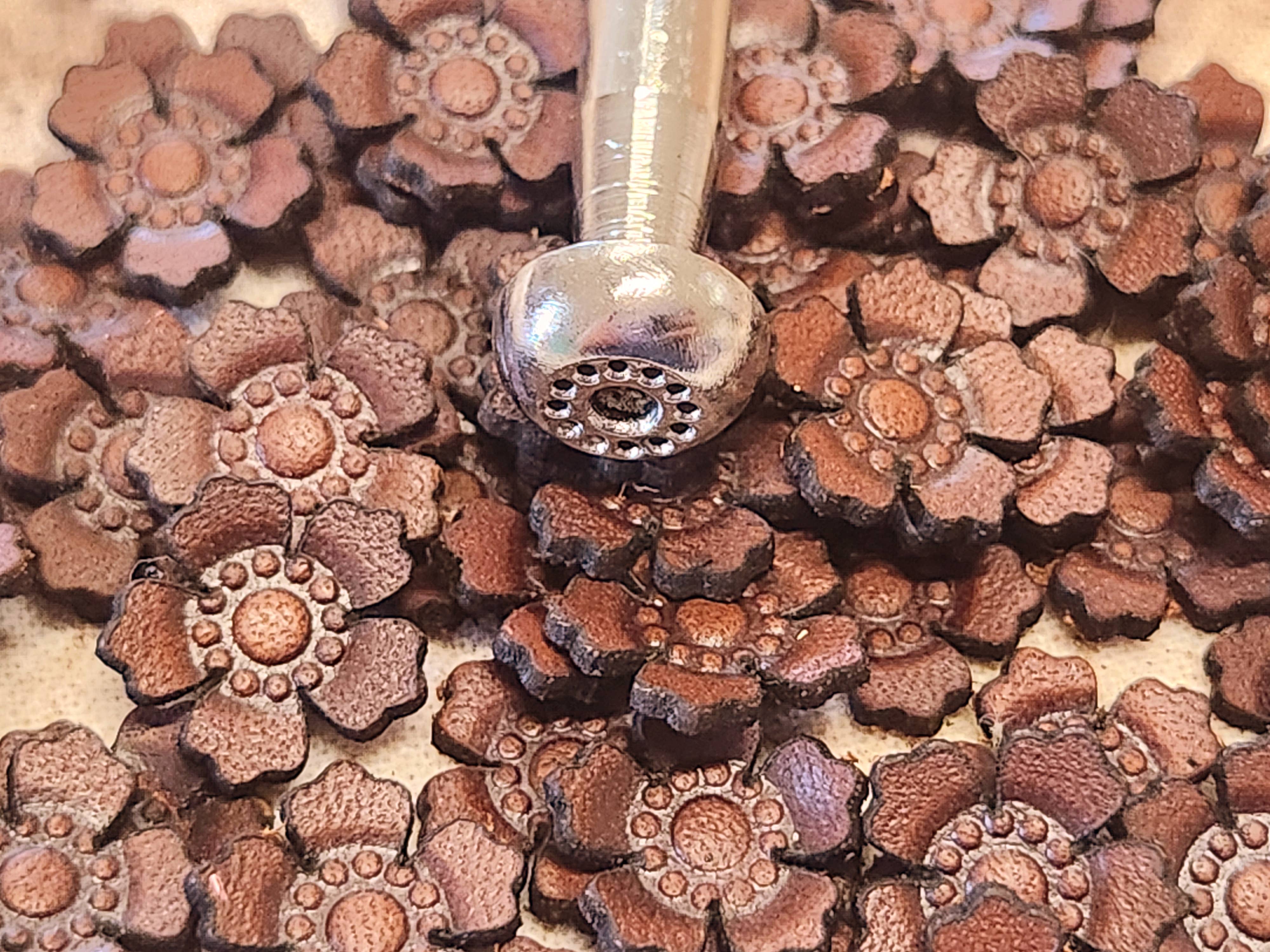 Cocklebur & Co. - Wholesale Stud/Post Earrings - Western Rose Genuine Leather Earrings2