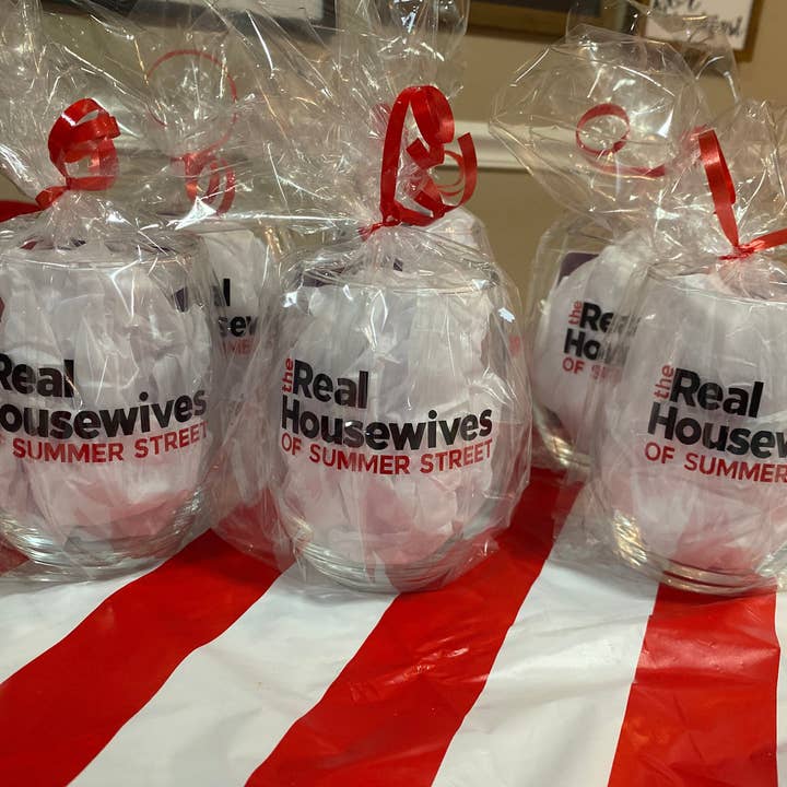 Stemless Wine Glass - The Real Housewives of {Your Town/Street Name} and other Purchase Wholesale personalized glasses. Free Returns & Net 60 Terms on Faire trending on Faire.