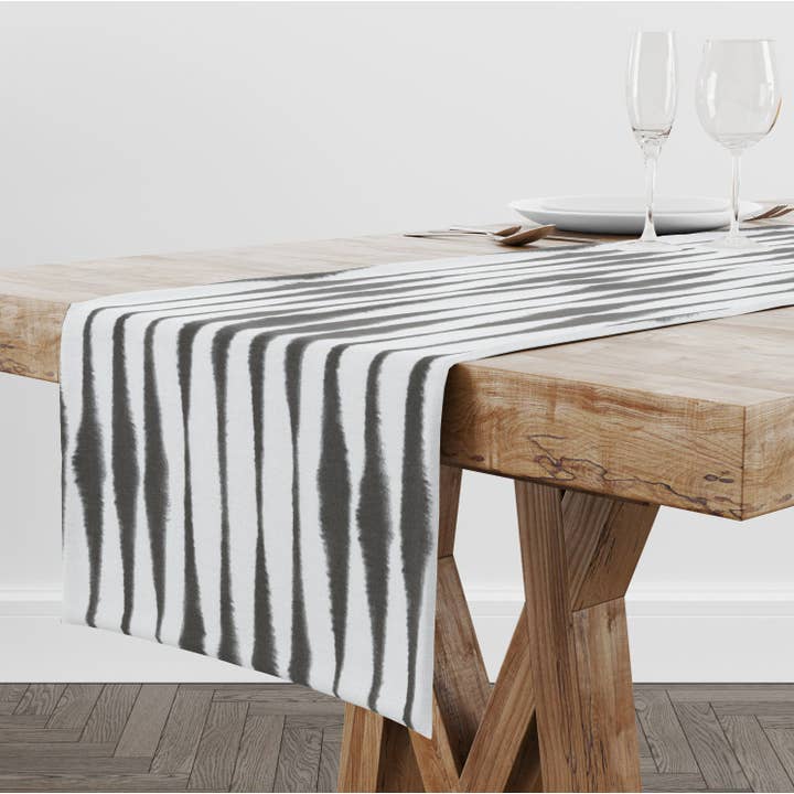 Black Stripe Table Runner for Table Decor for wholesale by Blue Haven Decor