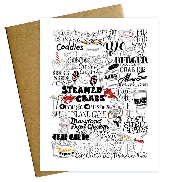 Maryland Food Card for wholesale by Maggie Moore Studio