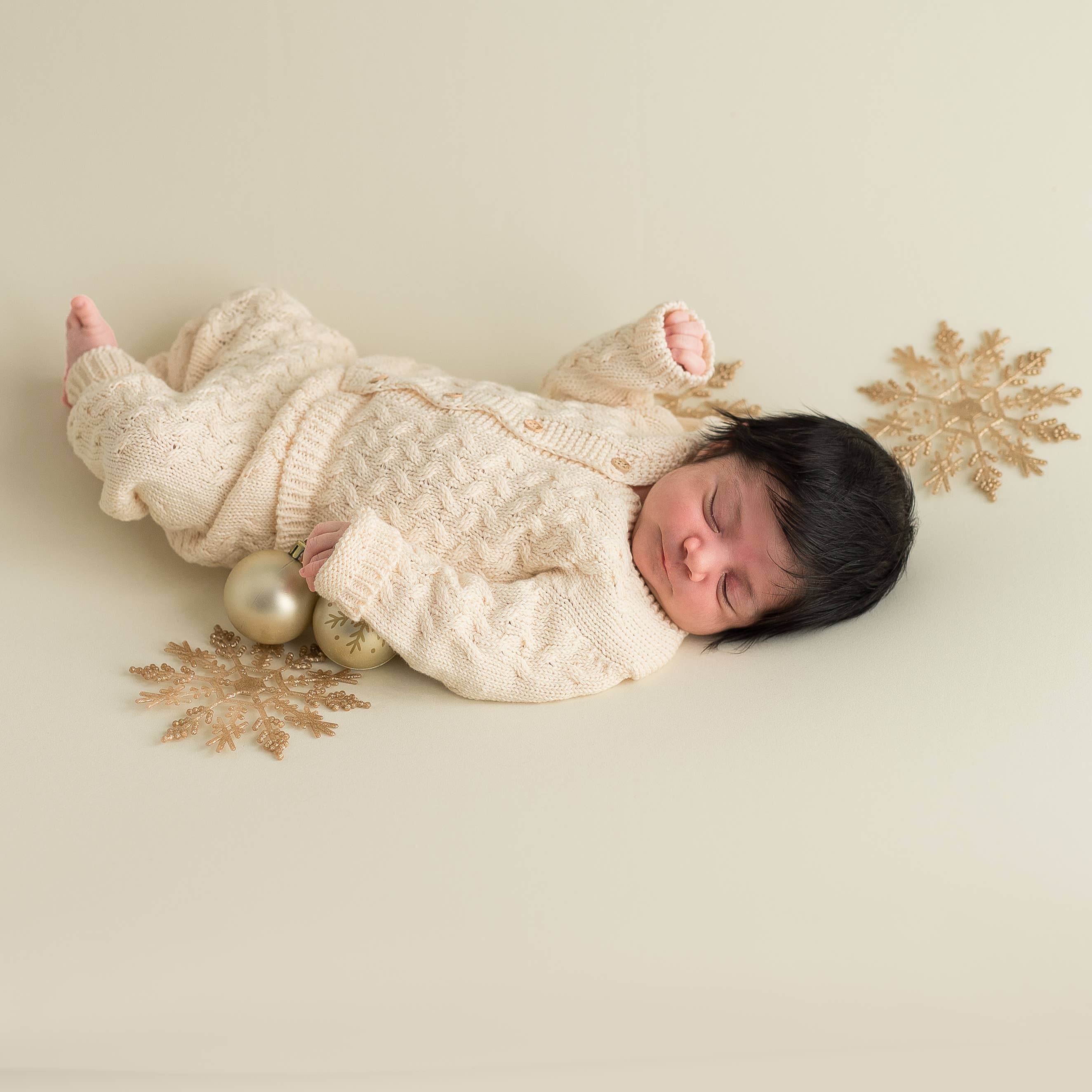 micu micu - Wholesale Top & Pant Set - Baby - Set of jacket and pant cable knit ecru6