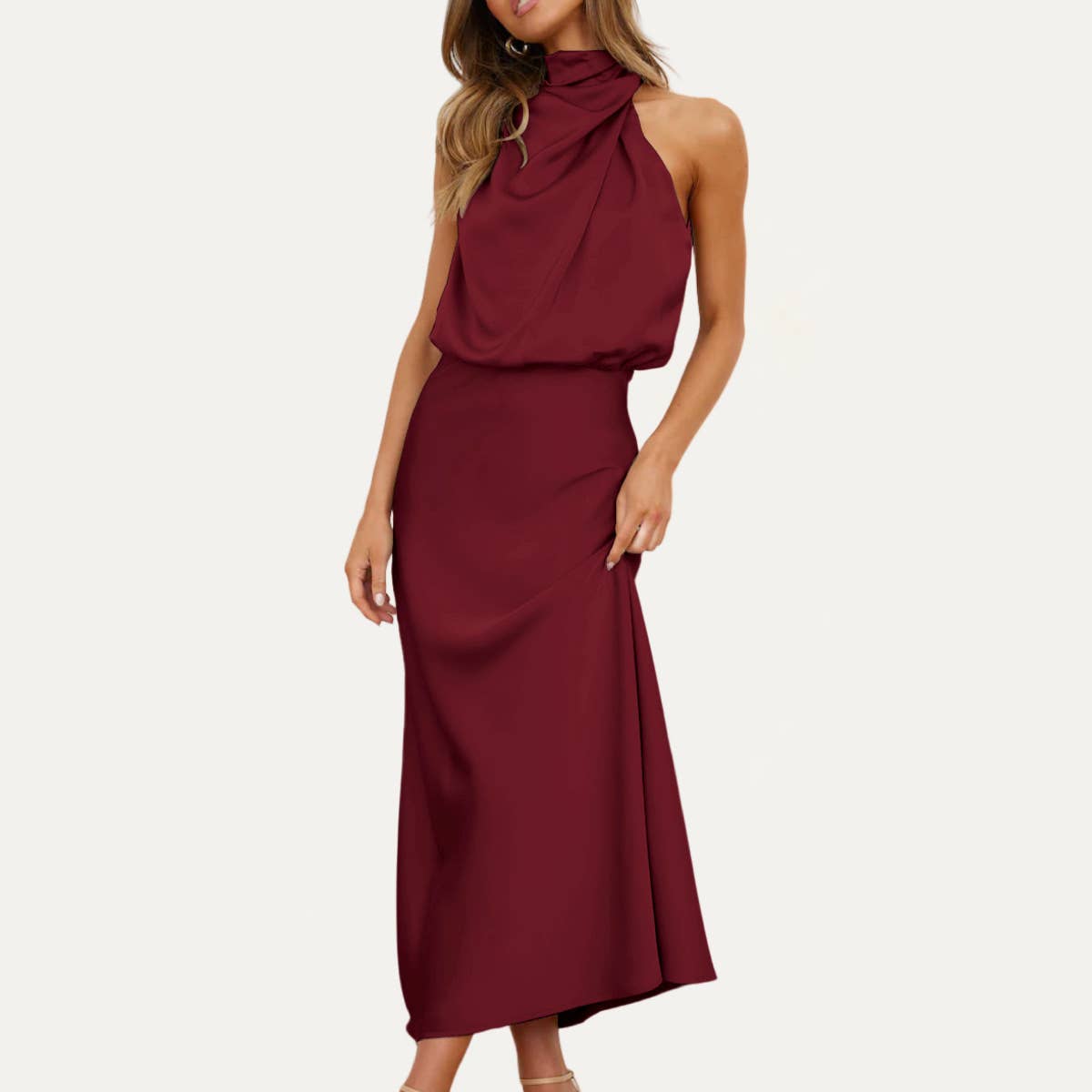 The Moment Collection – wholesale Klänning - Dam – Helt fantastisk One-Shoulder Halter Formell Midi Klänning3