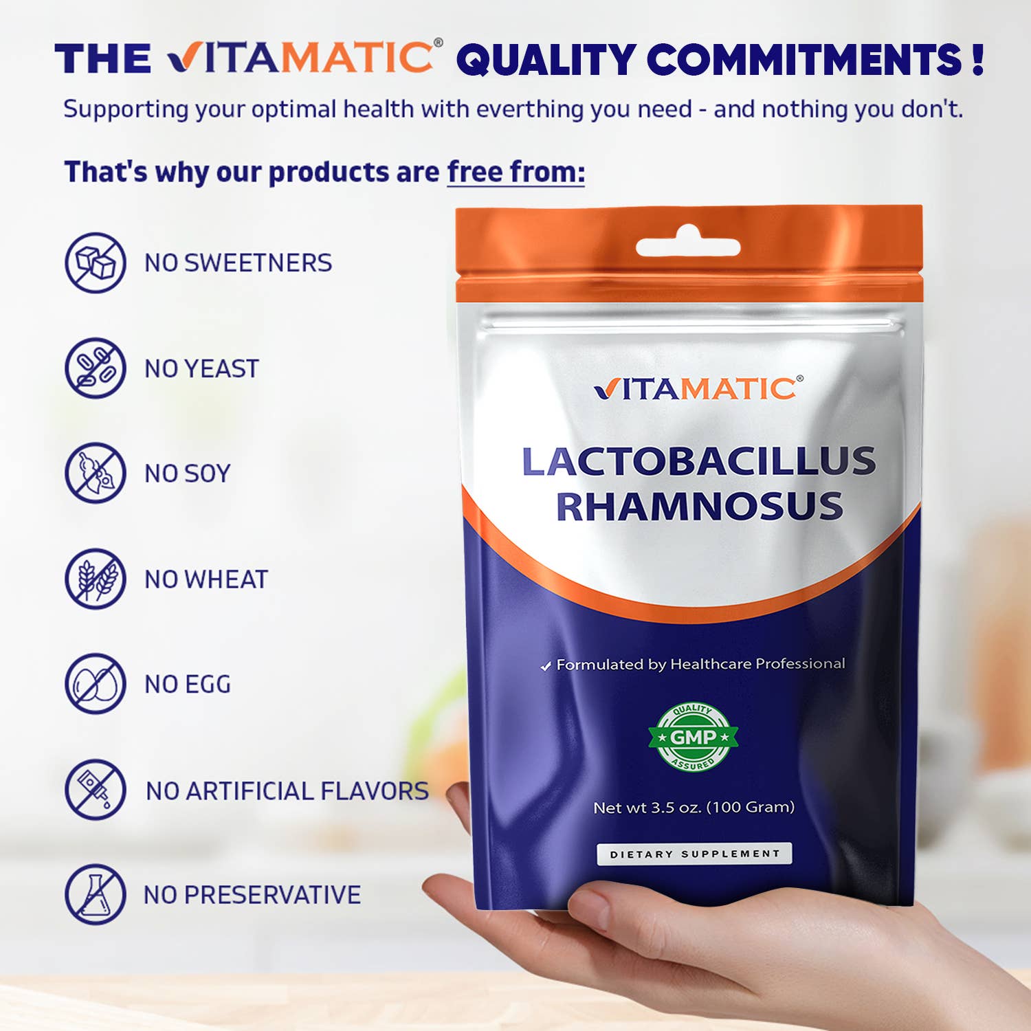 Vitamatic - Wholesale Oral Supplement/Vitamin - Vitamatic | Lactobacillus Rhamnosus Powder | 100 Servings5