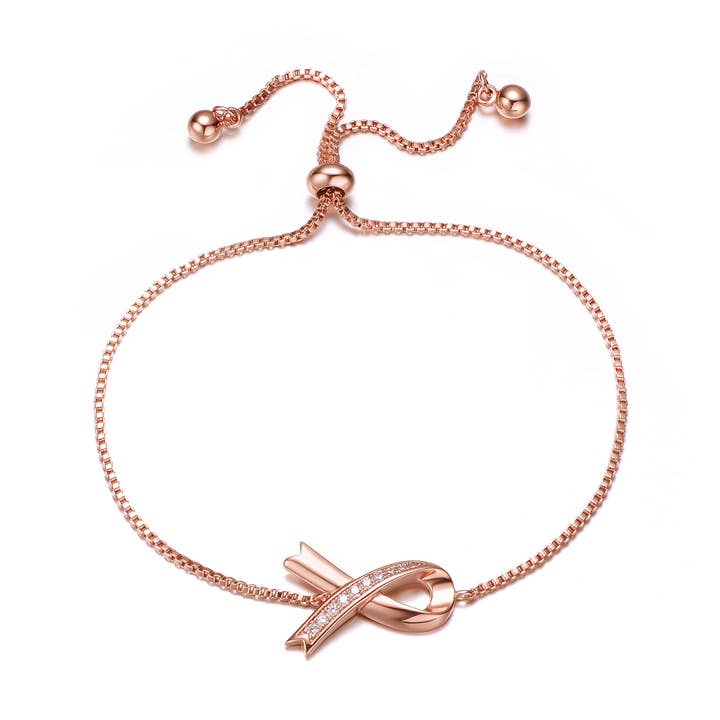 Pulsera de plata de ley chapada en oro rosa. para venta al por mayor de Genevive