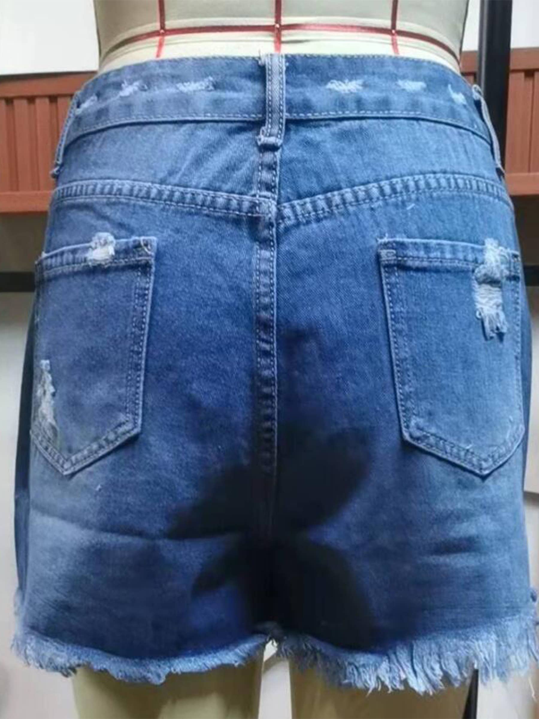 Wholesalesir - Wholesale Shorts - Women's - American Flag Printed Distressed Buttoned Denim Shorts1