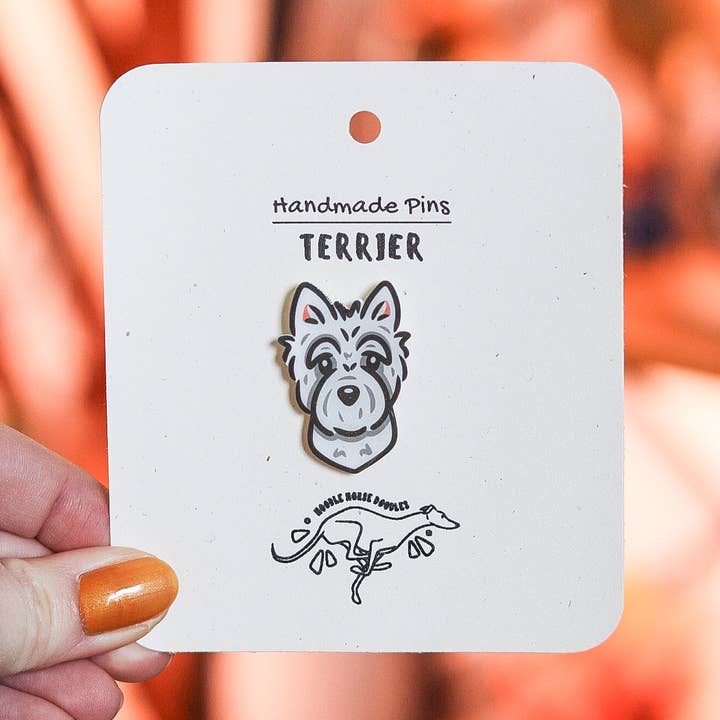 West Highland Terrier - Handgefertigter Anstecker für den Großhandel von Noodle Horse Doodles
