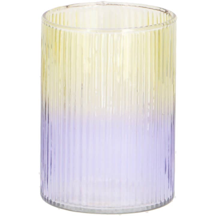 Photophore en verre Wallow, D9cm, H9cm, violet clair/jaune pour la vente par Vosteen
