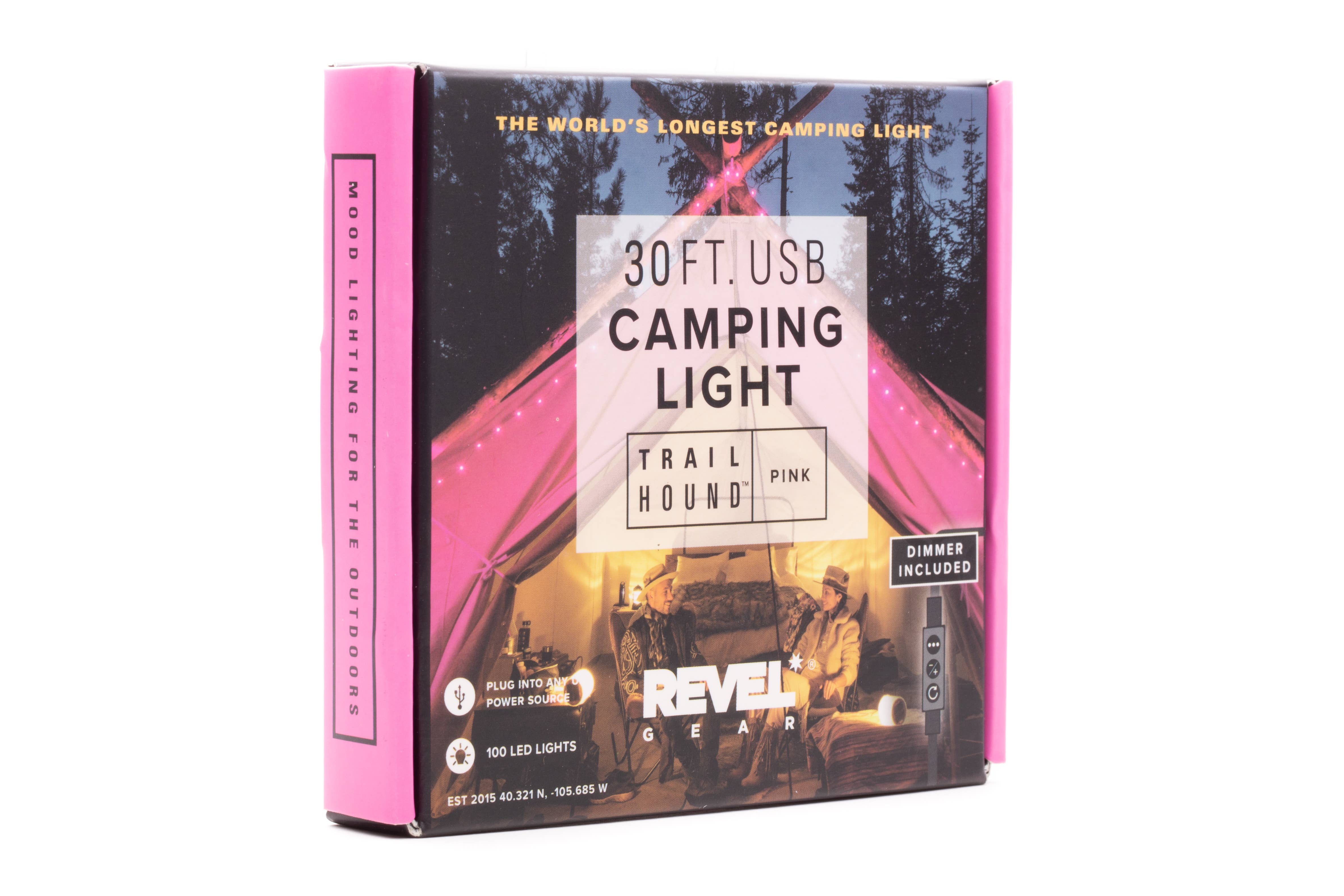 Revel Gear - Wholesale String Lights - Trail Hound™ 30ft. LED Dimmable USB Camping Light Pink2