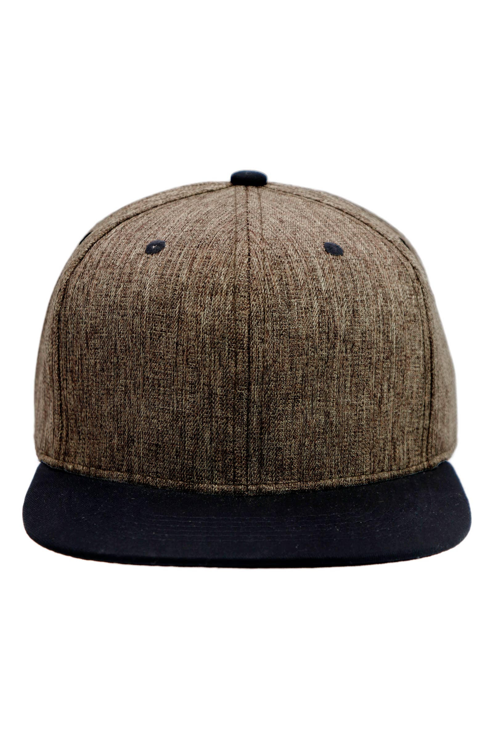 Cap Zone - Wholesale Flat Brim Cap - Unisex - Heathered Tweed Six Panel Flat Brim Snapback4