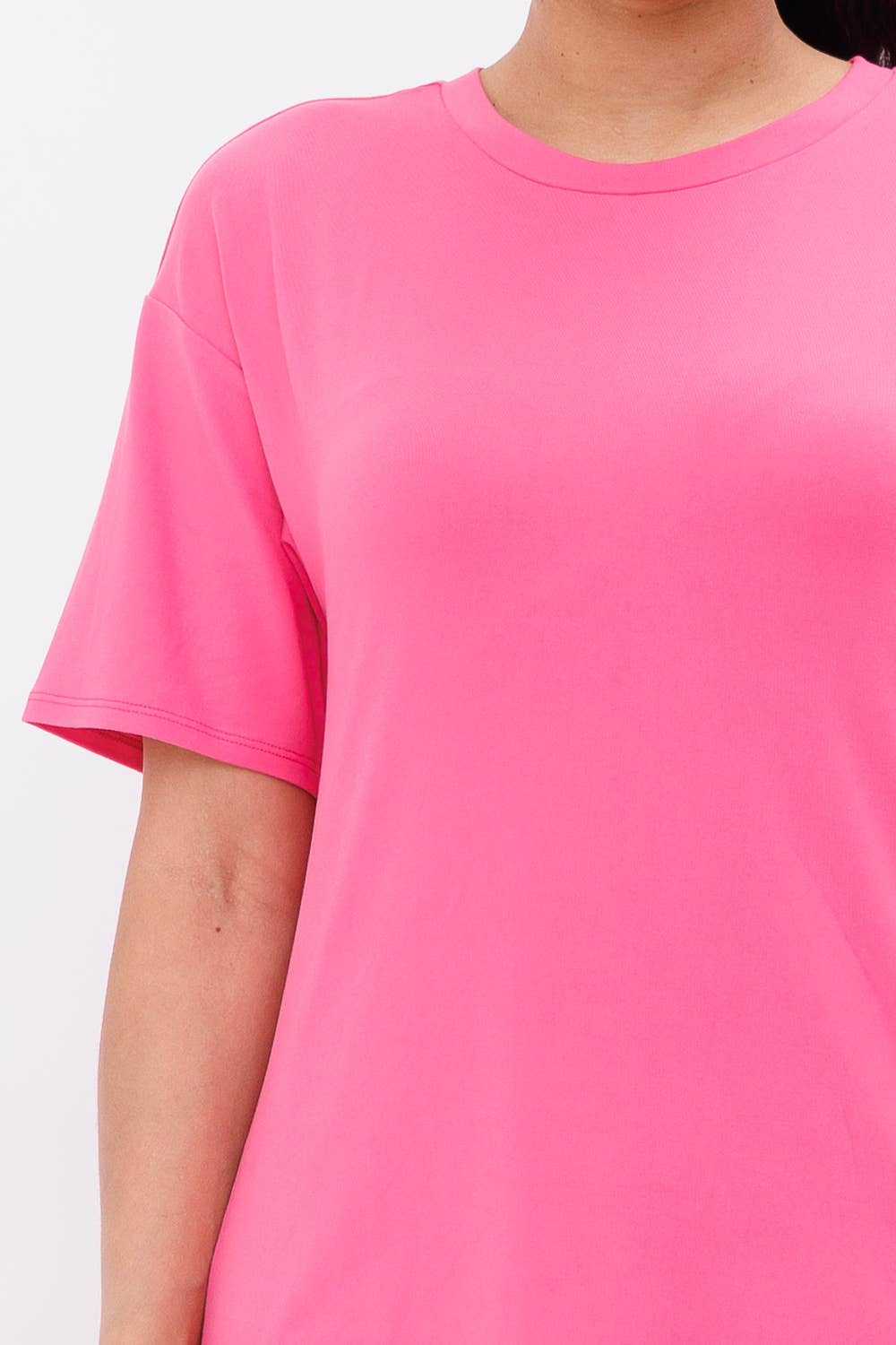 Julia by LoveJ - Vendita all'ingrosso Completo loungewear - Donna - Set di pantaloncini da bici con scollo tondo spazzolato20