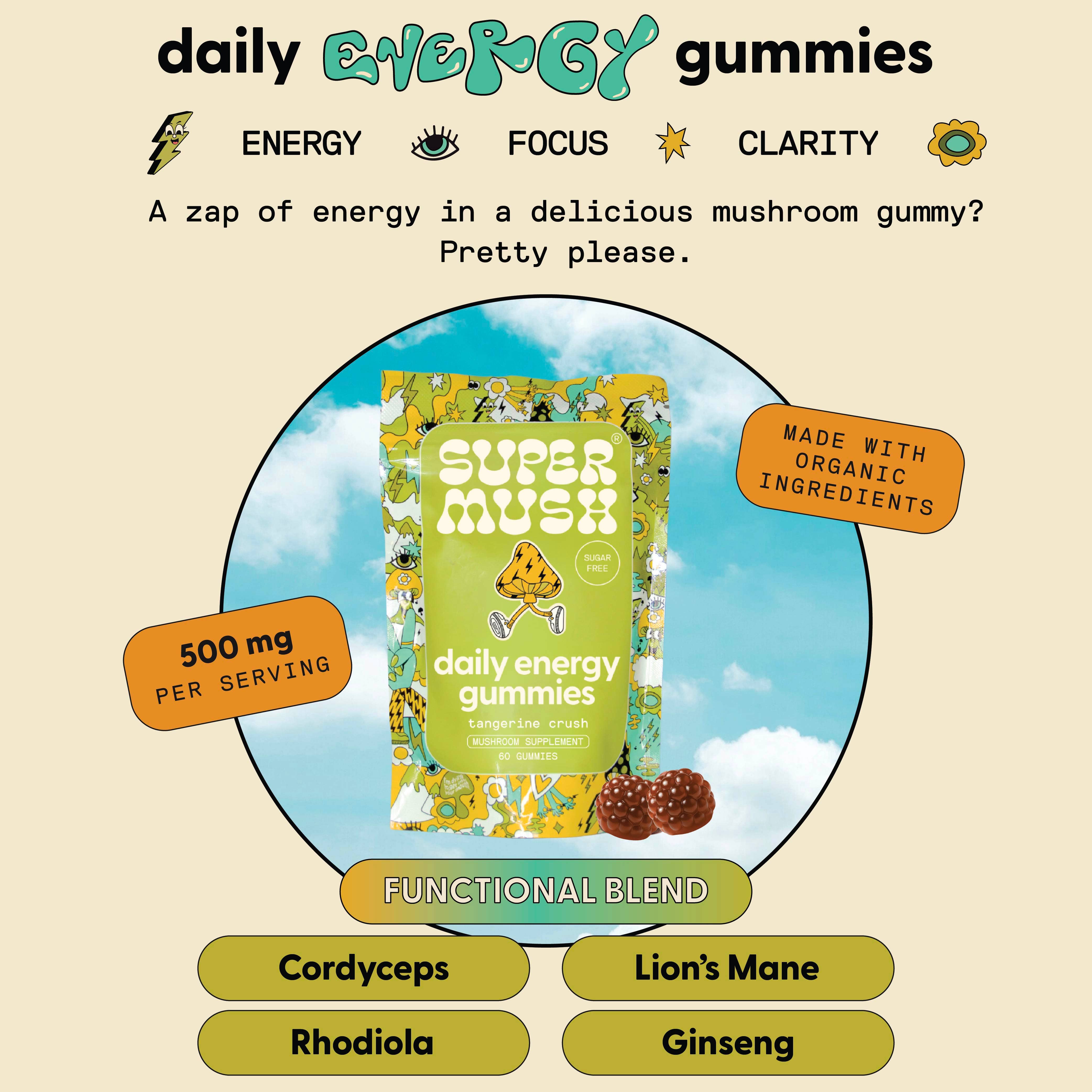 SuperMush - Wholesale Oral Supplement/Vitamin - Daily Energy Gummies2