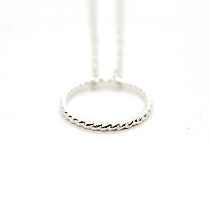 Sterling Silver Twisted Circle Necklace for wholesale by Tribomo