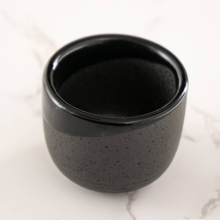 Urban Tokyo - Wholesale Cocktail/Liquor Glass - Black Gloss and Matte Glazed 1.5oz Sake Cup1