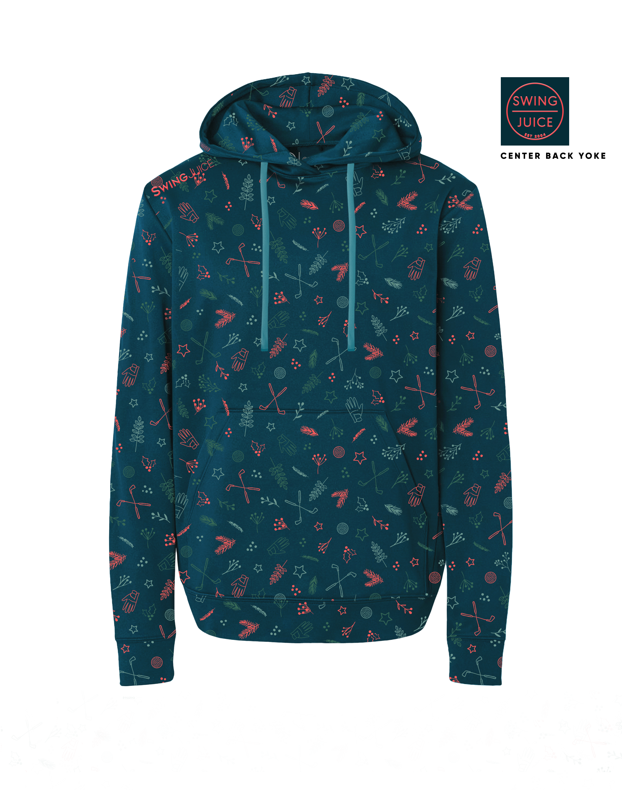 Deep Teal Golf & Hollys Men's Performance Hoodie for wholesale on Faire3