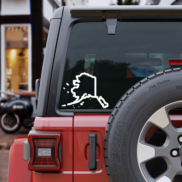 Alaska Outline Car and Laptop Decal for wholesale by AO Designs LLC