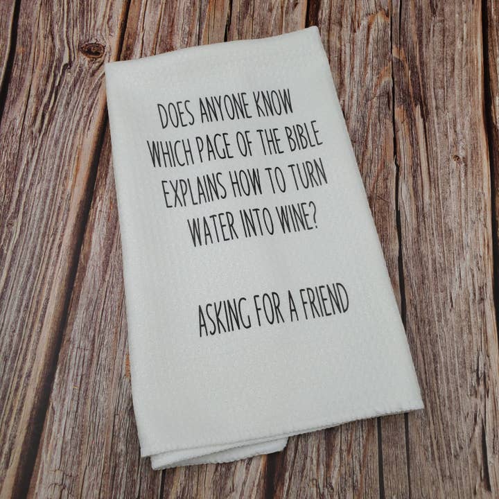 Kitchen Towel - Water Into Wine for wholesale by Blooms n rooms