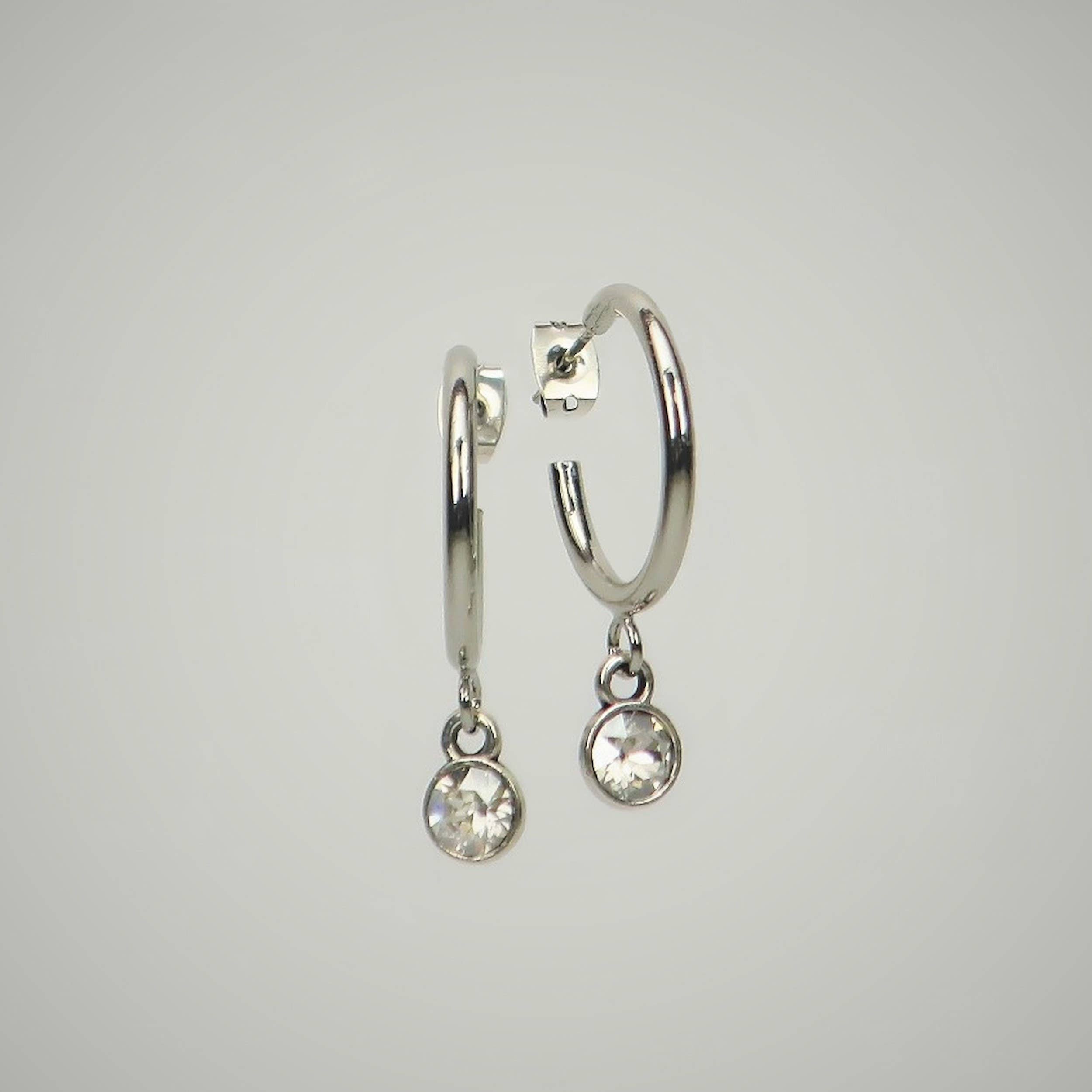 Lollia Modeschmuck - Wholesale Dangle Earrings - Open hoop earrings with crystal “crystal”0