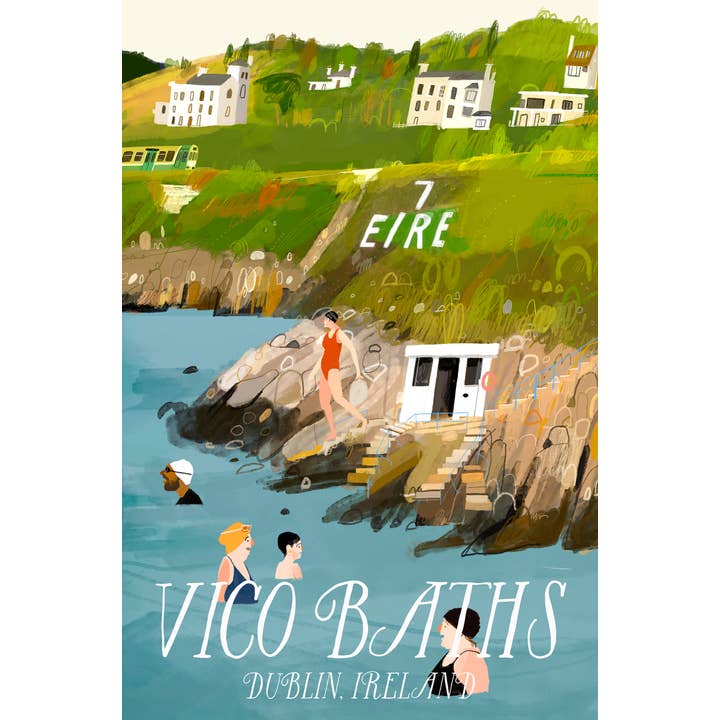 Vico Baths, Dublin, Ireland, Art Print for wholesale by Conor Langton Art