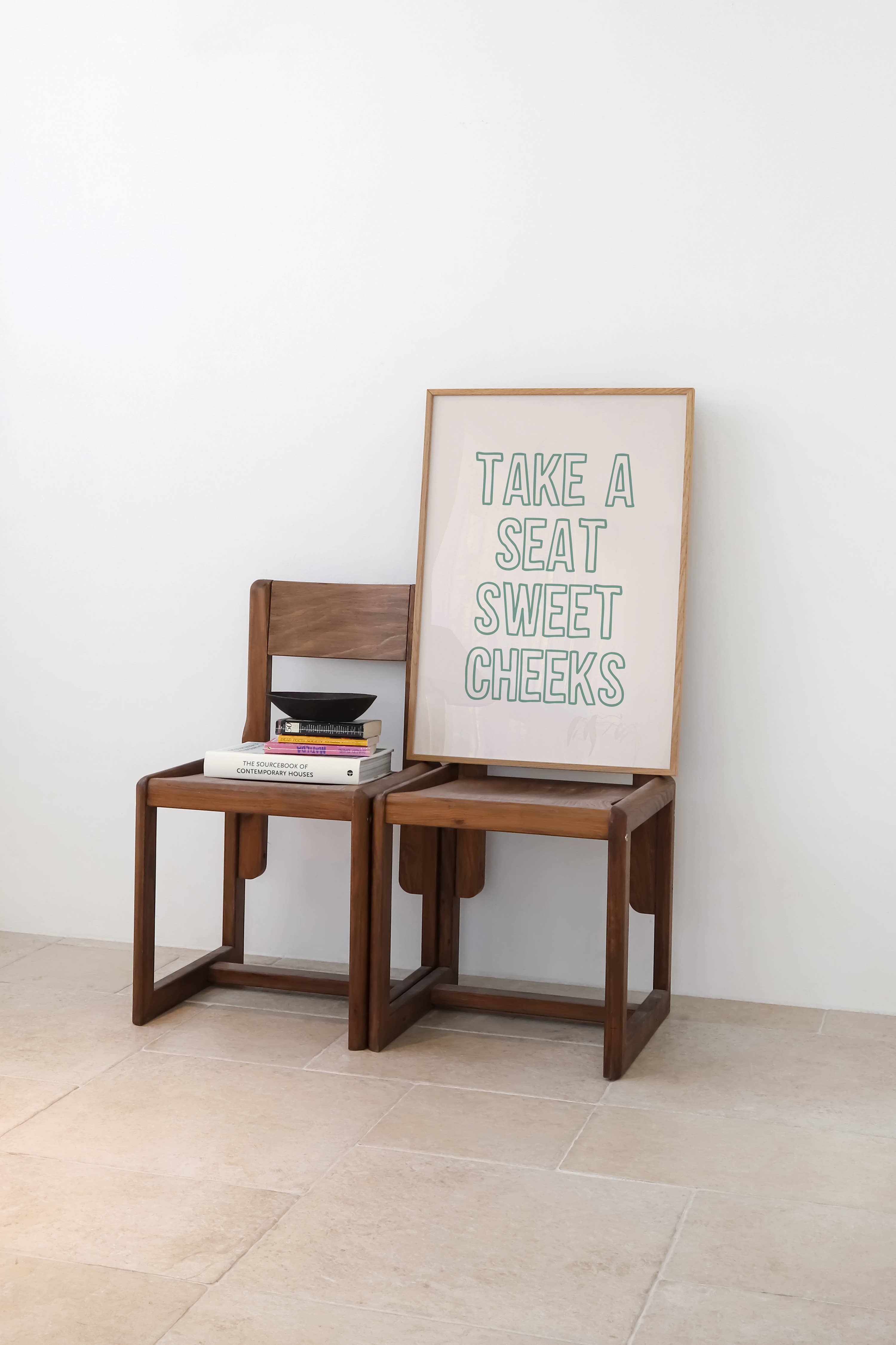 KIKIANDNIM - Wholesale Bathroom Sign - Take A Seat Sweet Cheeks | Funny Bathroom Wall Art Print1