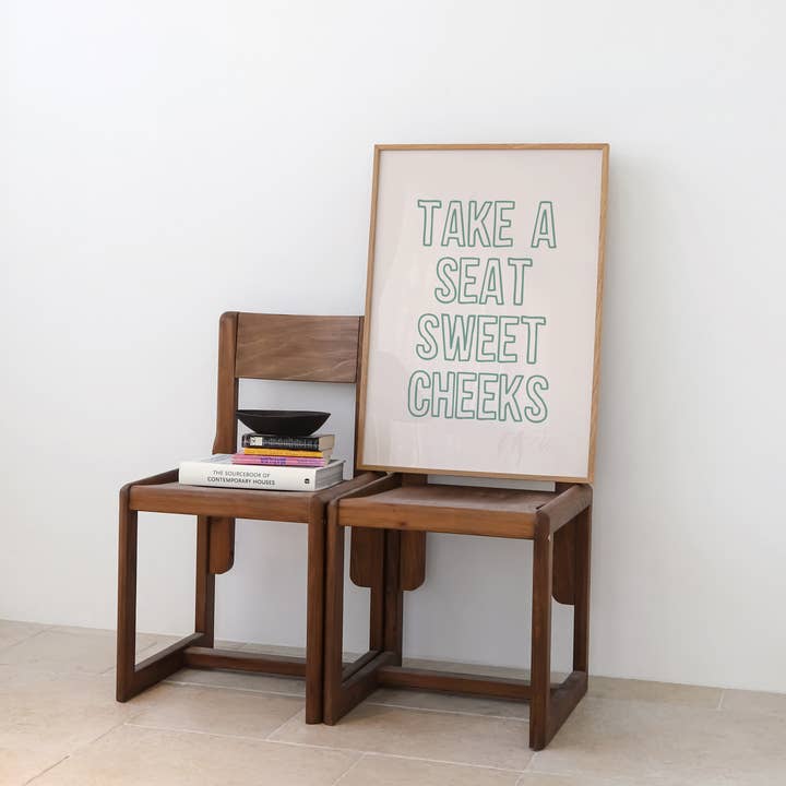 KIKIANDNIM - Wholesale Bathroom Sign - Take A Seat Sweet Cheeks | Funny Bathroom Wall Art Print1