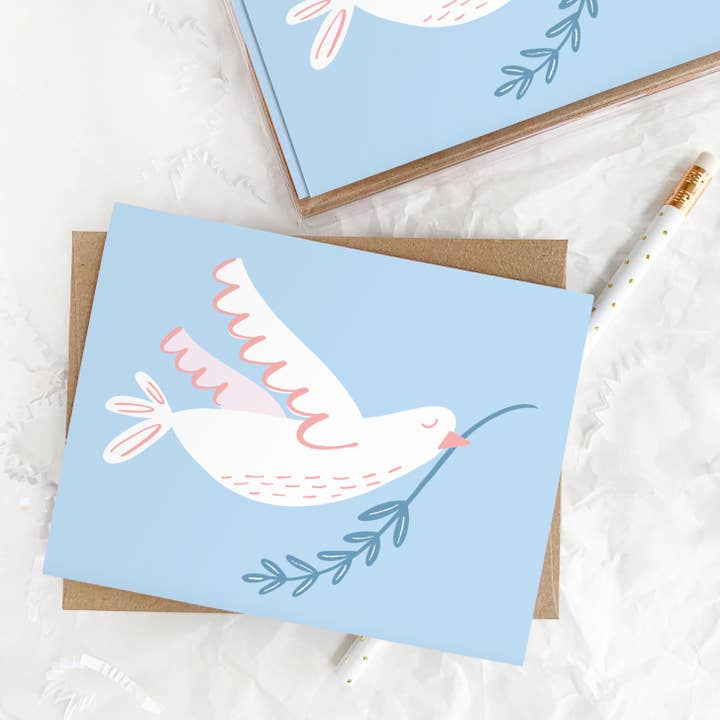 Grußkarte: Unterstützung der Sympathietaube, Taufe, Religiös für den Großhandel von Happy Tines Design Co.