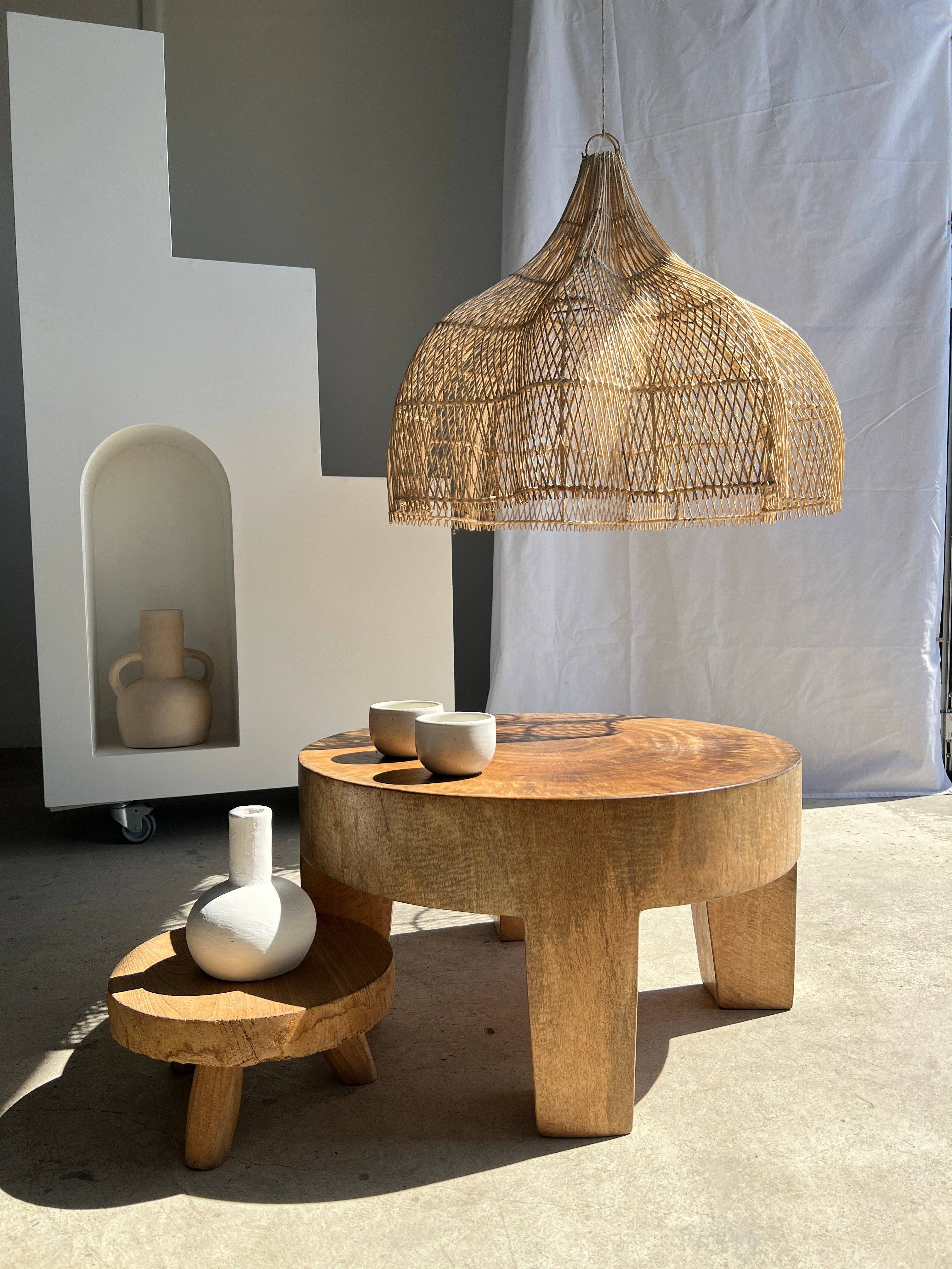 Office Objets - Wholesale Chandelier/Hanging Light - Pendant light, flower-shaped rattan fixture, tulip, corolla H:80cm D80cm87