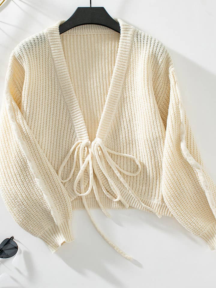 Katinki - Wholesale Knit Sweater - Women's - Knotted V-Neck Sweater8