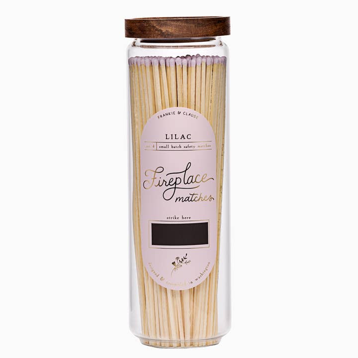 Lilac Purple Fireplace Match Jar for wholesale by Frankie & Claude