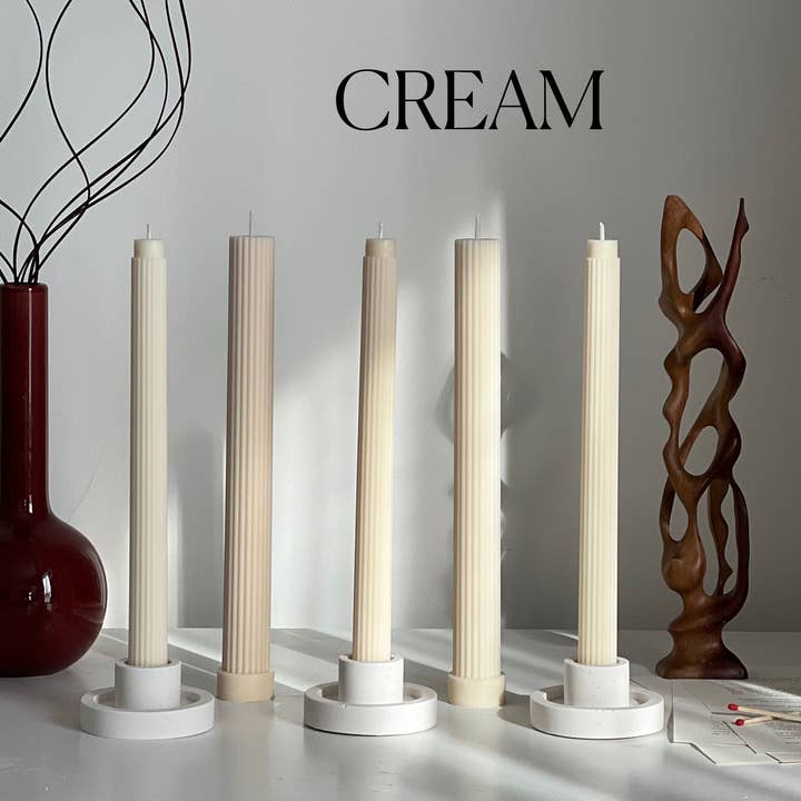Estelle Studio - Wholesale Tapered Candle/Candlestick - Ribbed Taper Candle