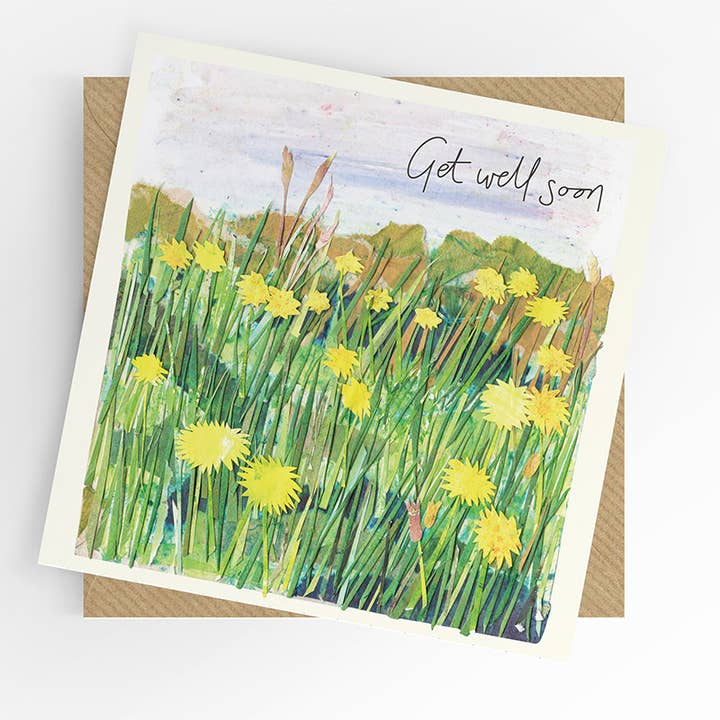 Cartão Get Well soon, campo de flores silvestres por atacado de Under the Willow Tree