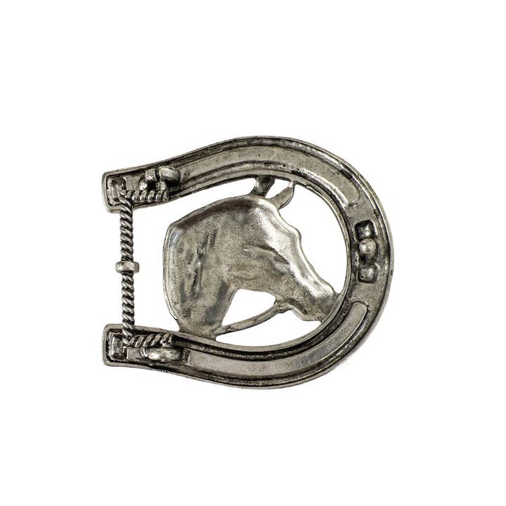 Burnished silver Horse Buckle Accessory BF19-SX1008 for wholesale on Faire