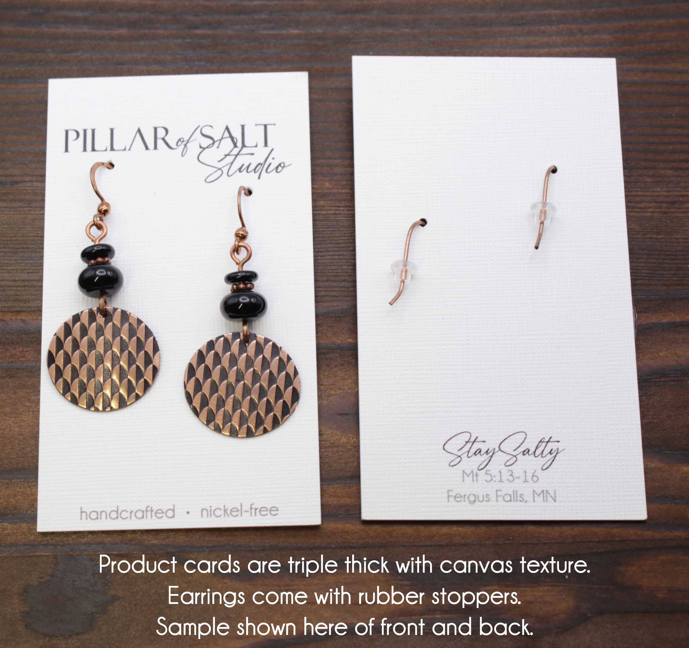 Pillar of Salt Studio - Wholesale Dangle Earrings - Copper Hammered Circle with Turquoise Handmade Earrings5