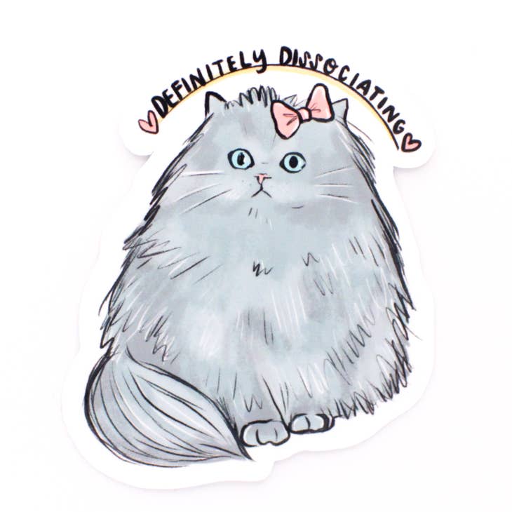 Amy Hartelust Art and Illustration - Wholesale Sticker - Dissociation Cat Vinyl Sticker