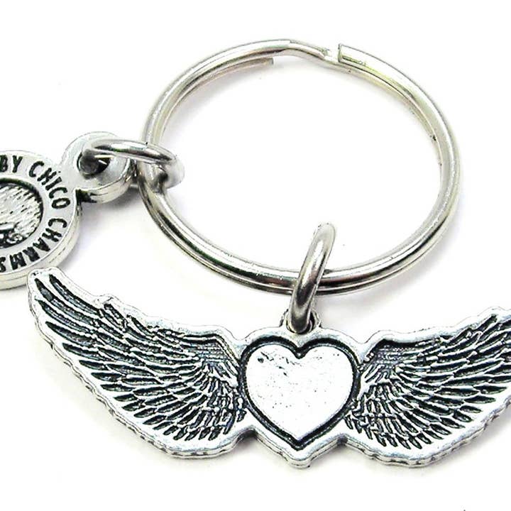 Chubby Chico Charms – wholesale Keychain – Women's – Heart With Flying Wings Key Chain Expressions Love Angels
