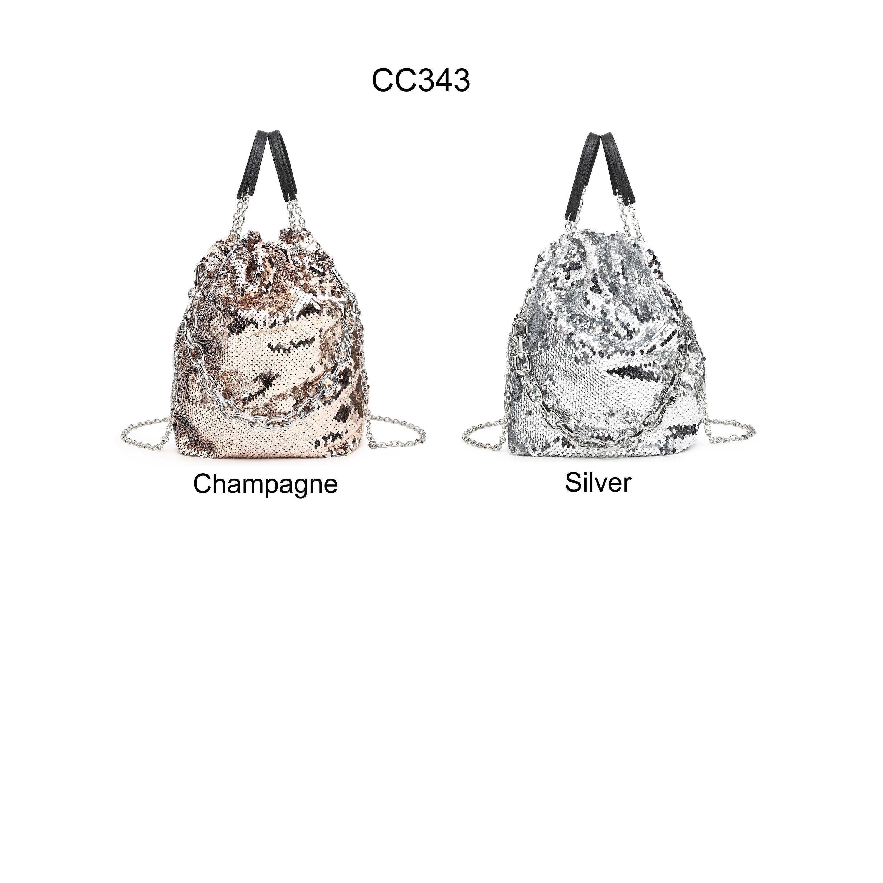 Papaya Fashion Ltd – wholesale Påse med dragsko – Dam – CC343-Mångsidig 3-vägs paljettväska6