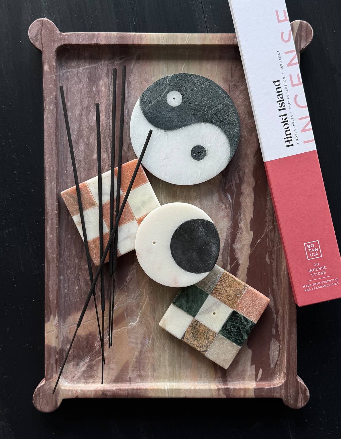 BOTANICA - Wholesale Incense Holder - Yin Yang Marble Incense Holder1