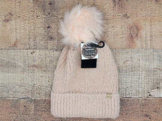 Treasure Bank - Vente Bonnet – femme - Bonnet à revers en tricot duveteux David and Young® Cruelty-Free avec PETA-0