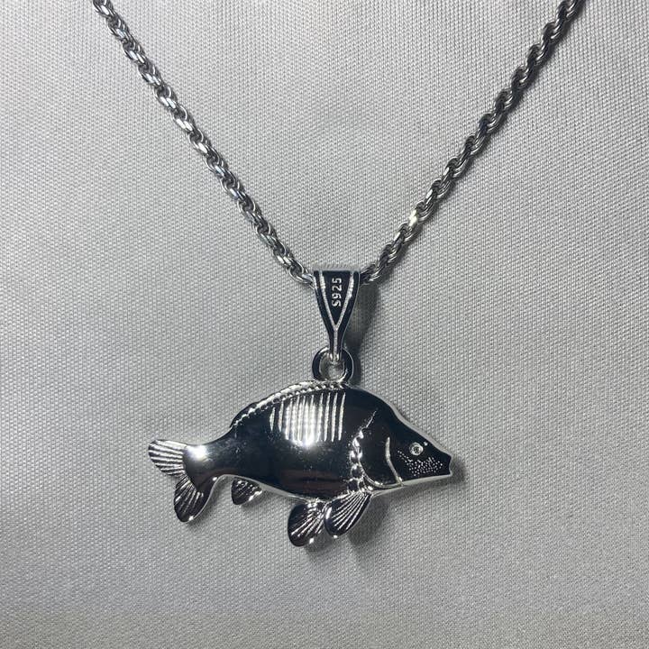 Collar de carpa de plata de ley para pescadores para venta al por mayor de Street Hooker
