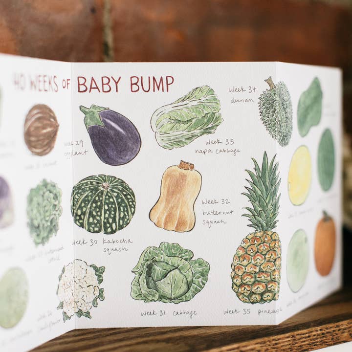 Gotamago - Vente Cartes bébé - Carte d'accordéon 40 semaines de bébé5