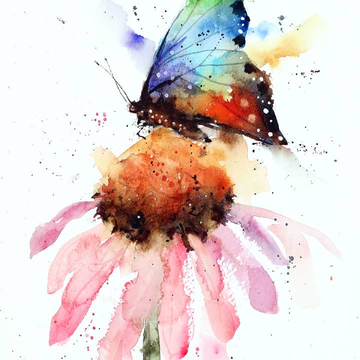 5 x 7" Greeting Card 'BUTTERFLY & CONEFLOWER' for wholesale by The Art of Dean Crouser Greeting Cards & Stickers